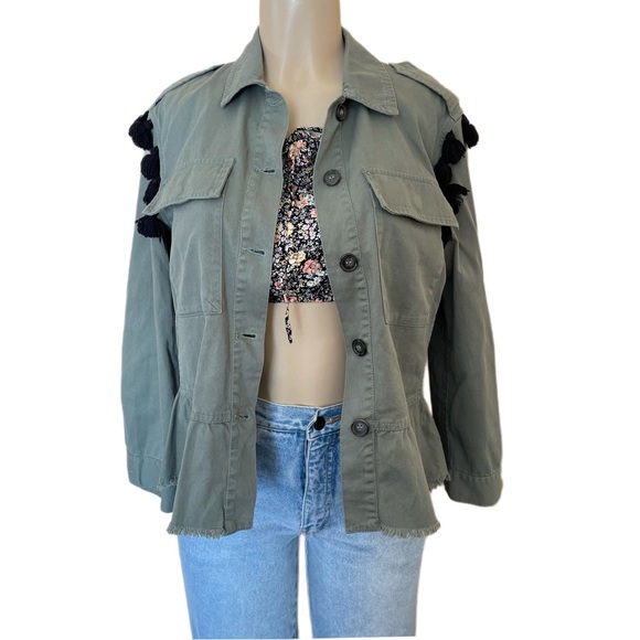 Zara army green embroidered jacket - Picture 5 of 12